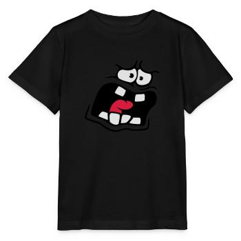 Screaming Anxious Comic Cartoon Face - Stanley/Stella MINI CREATOR Kids’ T-Shirt - black - Front - Mikhail (115cm)