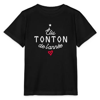 élu tonton de l'année / humour tonton - T-shirt bio MINI CREATOR Stanley/Stella Enfant - noir - Devant - Mikhail (115cm)
