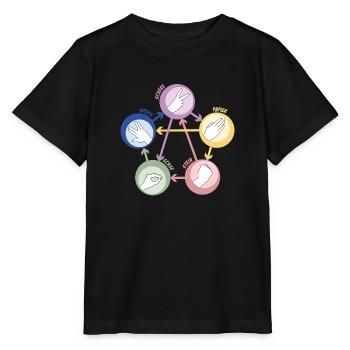Spock Stein Schere - Big Bang - Stanley/Stella Kinder T-Shirt MINI CREATOR  - Schwarz - Vorne - Mikhail (115cm)