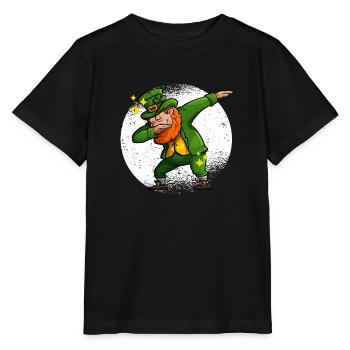 Dabbing Leprechaun St. Patrick’s Day Trèfle irlandais - T-shirt bio MINI CREATOR Stanley/Stella Enfant - noir - Devant - Mikhail (115cm)