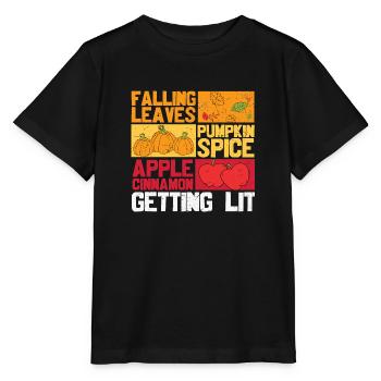 Thanksgiving Getting Lit - Stanley/Stella MINI CREATOR Kids’ T-Shirt - black - Front - Mikhail (115cm)