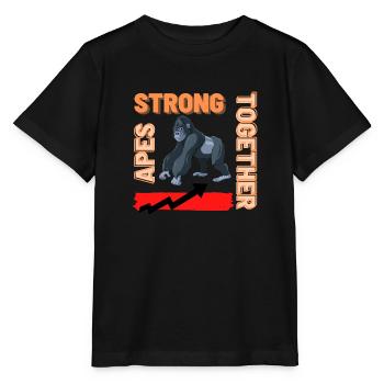 Ape's Strong Together - Stanley/Stella Kinder T-Shirt MINI CREATOR  - Schwarz - Vorne - Mikhail (115cm)