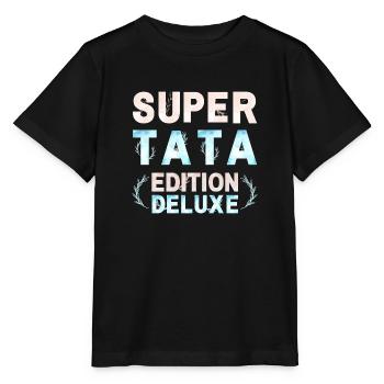 SUPER TATA EDITION DELUXE PASTEL ROSE BLEU - T-shirt bio MINI CREATOR Stanley/Stella Enfant - noir - Devant - Mikhail (115cm)