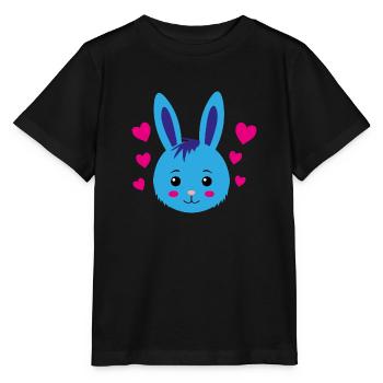 Cœurs de lapin - T-shirt bio MINI CREATOR Stanley/Stella Enfant - noir - Devant - Mikhail (115cm)