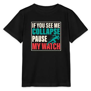 Si vous me voyez m’effondrer Pause ma montre triathlète - T-shirt bio MINI CREATOR Stanley/Stella Enfant - noir - Devant - Mikhail (115cm)