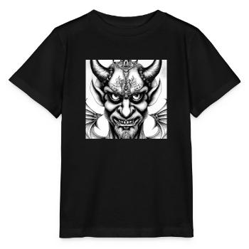 Visage du diable - T-shirt bio MINI CREATOR Stanley/Stella Enfant - noir - Devant - Mikhail (115cm)