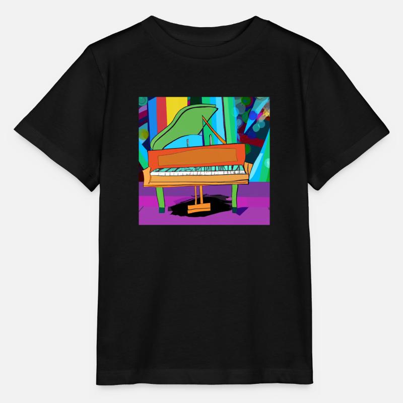 Piano vor Regenbogen - Stanley/Stella Kinder T-Shirt MINI CREATOR - Schwarz