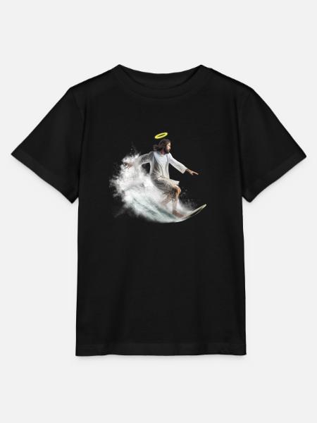 Surf-Gott mit Heiligenschein - Stanley/Stella Kinder T-Shirt MINI CREATOR - Schwarz