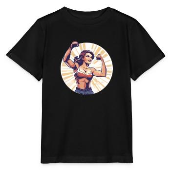 Girl power symbol vector logo - Stanley/Stella MINI CREATOR Kids’ T-Shirt - black - Front - Mikhail (115cm)