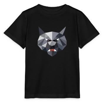Wild Cat, Polygon, Wild Animal, Hiking, Nature, Soul - Stanley/Stella MINI CREATOR Kids’ T-Shirt - black - Front - Mikhail (115cm)