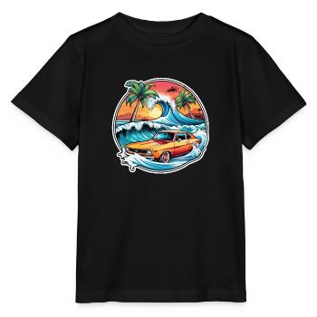 Surfen Strand Palme Sonnenschein Urlaub - Stanley/Stella Kinder T-Shirt MINI CREATOR  - Schwarz - Vorne - Mikhail (115cm)