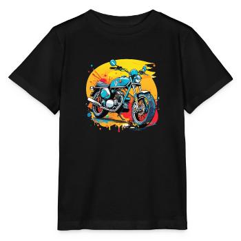 moto vintage style retro - graffiti - T-shirt bio MINI CREATOR Stanley/Stella Enfant - noir - Devant - Mikhail (115cm)