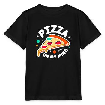 Pizza in meinem Kopf - Stanley/Stella Kinder T-Shirt MINI CREATOR  - Schwarz - Vorne - Mikhail (115cm)