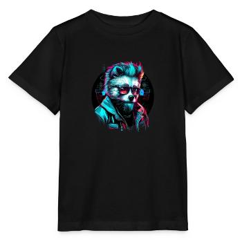 Cyber panda - T-shirt bio MINI CREATOR Stanley/Stella Enfant - noir - Devant - Mikhail (115cm)