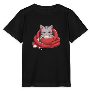 Adorable Cat - Stanley/Stella MINI CREATOR Kids’ T-Shirt - black - Front - Mikhail (115cm)
