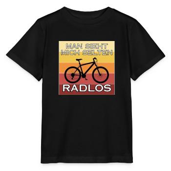 Man sieht mich selten Radlos - Stanley/Stella Kinder T-Shirt MINI CREATOR  - Schwarz - Vorne - Mikhail (115cm)