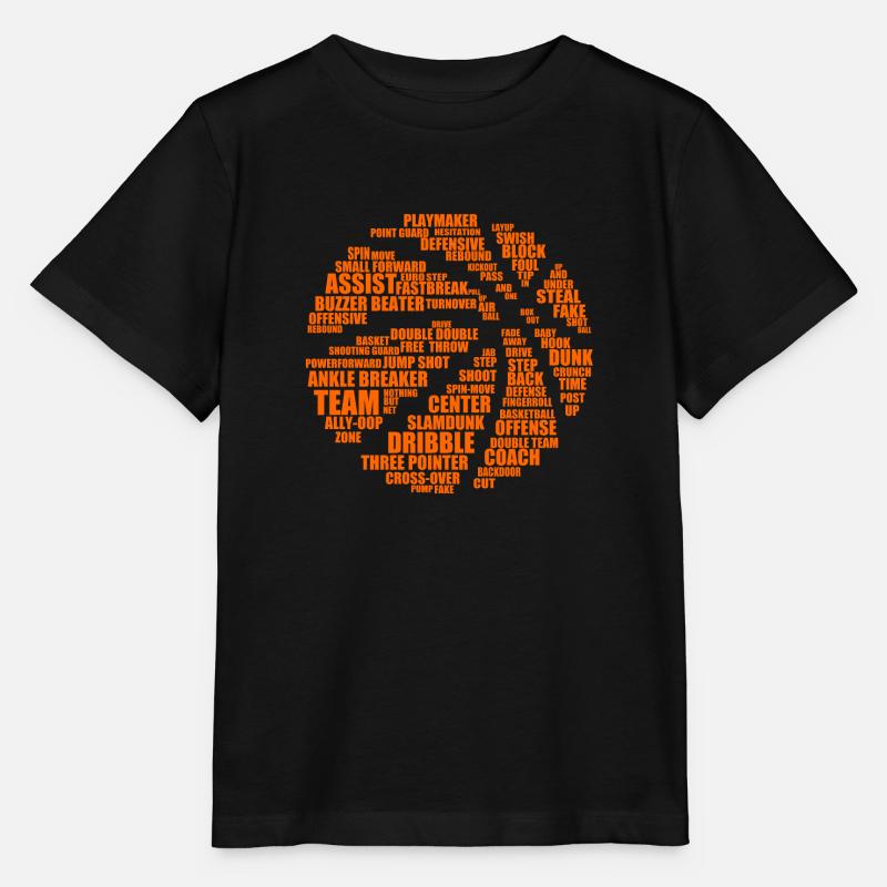 Nuage de mots pour le basket-ball - T-shirt bio MINI CREATOR Stanley/Stella Enfant - noir