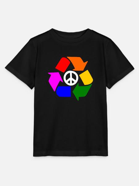 Peace lgbt zeichen - Peacezeichen - Stanley/Stella Kinder T-Shirt MINI CREATOR - Schwarz