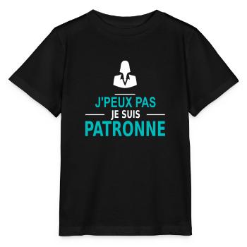 j'peux pas je suis patronne - T-shirt bio MINI CREATOR Stanley/Stella Enfant - noir - Devant - Mikhail (115cm)