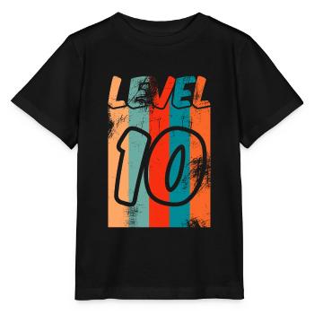 Level 10 birthday vintage - Stanley/Stella MINI CREATOR Kids’ T-Shirt - black - Front - Mikhail (115cm)
