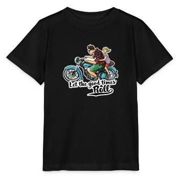 Retro Motorcycle Cool - Dad and Girl | Easy - Stanley/Stella MINI CREATOR Kids’ T-Shirt - black - Front - Mikhail (115cm)