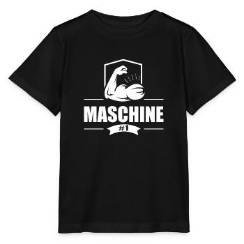 Maschine White - Stanley/Stella Kinder T-Shirt MINI CREATOR  - Schwarz - Vorne - Mikhail (115cm)