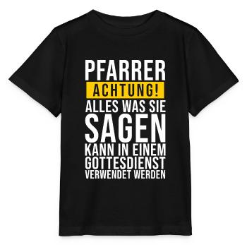 Pfarrer Lustige Geschenkidee - Stanley/Stella Kinder T-Shirt MINI CREATOR  - Schwarz - Vorne - Mikhail (115cm)
