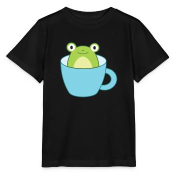 Frog in the cup - Stanley/Stella MINI CREATOR Kids’ T-Shirt - black - Front - Mikhail (115cm)