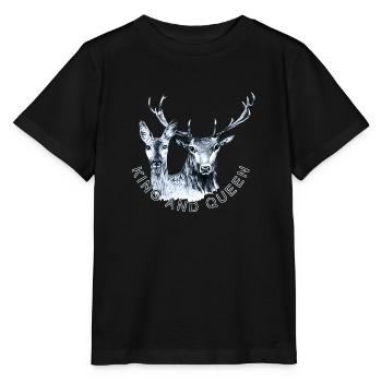 Rehe und Rehe - Stanley/Stella Kinder T-Shirt MINI CREATOR  - Schwarz - Vorne - Mikhail (115cm)
