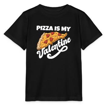 Pizza Is My Valentine Anti Valentine's Day Single - Stanley/Stella Kinder T-Shirt MINI CREATOR  - Schwarz - Vorne - Mikhail (115cm)