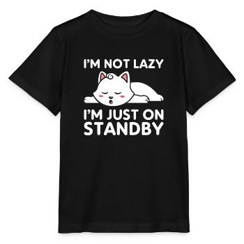I'm not lazy, I'm just on standby - Stanley/Stella MINI CREATOR Kids’ T-Shirt - black - Front - Mikhail (115cm)