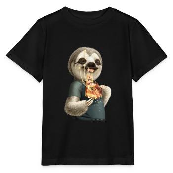 SLOTH EAT PIZZA - Stanley/Stella MINI CREATOR Kids’ T-Shirt - black - Front - Mikhail (115cm)