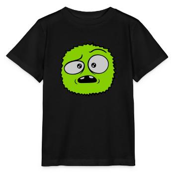 Haariges Monster skeptisches Gesicht - Stanley/Stella Kinder T-Shirt MINI CREATOR  - Schwarz - Vorne - Mikhail (115cm)