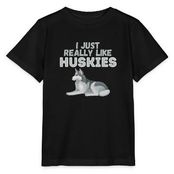J’aime vraiment Huskies Dog Gift - T-shirt bio MINI CREATOR Stanley/Stella Enfant - noir - Devant - Mikhail (115cm)