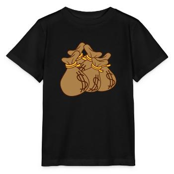 Viele Dollar Comic Geldsäcke - Stanley/Stella Kinder T-Shirt MINI CREATOR  - Schwarz - Vorne - Mikhail (115cm)