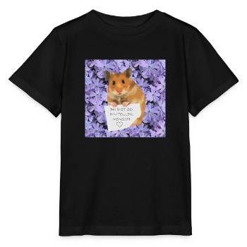 Hamster Zettel Botschaft Toller Mensch bist - Stanley/Stella Kinder T-Shirt MINI CREATOR  - Schwarz - Vorne - Mikhail (115cm)