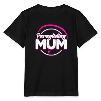 Paragliding Mum pink - Stanley/Stella MINI CREATOR Kids’ T-Shirt - black - Front - Mikhail (115cm)