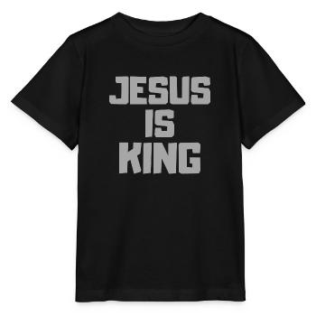 Jésus est roi ! Chrétien - T-shirt bio MINI CREATOR Stanley/Stella Enfant - noir - Devant - Mikhail (115cm)