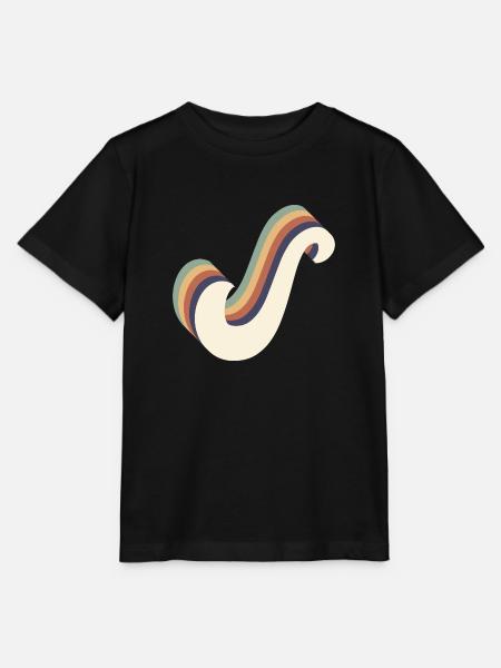 Buchstaben S - Stanley/Stella Kinder T-Shirt MINI CREATOR  - Schwarz
