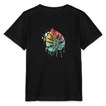colorful leaf - Stanley/Stella Kinder T-Shirt MINI CREATOR  - Schwarz - Vorne - Mikhail (115cm)