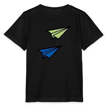 Avion en papier - T-shirt bio MINI CREATOR Stanley/Stella Enfant - noir - Devant - Mikhail (115cm)
