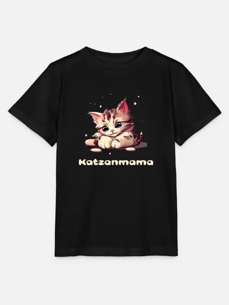 Katzenmama süßes Kätzchen - Stanley/Stella Kinder T-Shirt MINI CREATOR - Schwarz
