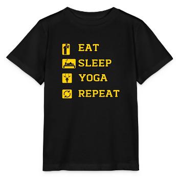 Eat Yoga Repeat - Stanley/Stella MINI CREATOR Kids’ T-Shirt - black - Front - Mikhail (115cm)