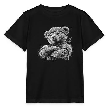 Teddybär - Stanley/Stella Kinder T-Shirt MINI CREATOR  - Schwarz - Vorne - Mikhail (115cm)