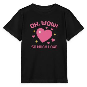 Oh Wow – Retro Heart Design with So Much Love - Stanley/Stella MINI CREATOR Kids’ T-Shirt - black - Front - Mikhail (115cm)