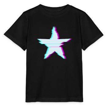 Stern mit Glitch Effekt - Stanley/Stella Kinder T-Shirt MINI CREATOR  - Schwarz - Vorne - Mikhail (115cm)