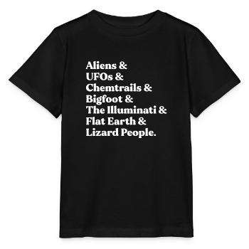Pack de démarrage théories du complot - T-shirt bio MINI CREATOR Stanley/Stella Enfant - noir - Devant - Mikhail (115cm)