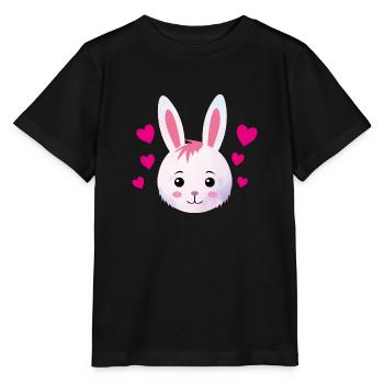 Rabbit heart sweet - Stanley/Stella MINI CREATOR Kids’ T-Shirt - black - Front - Mikhail (115cm)