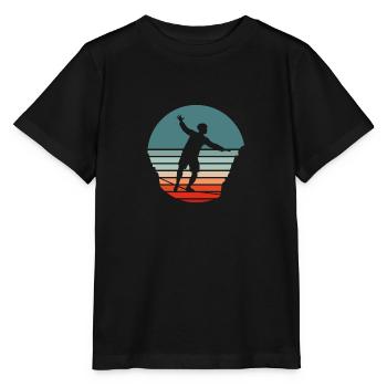 Slackline - Silhouette - Live on Tape Slogan - T-shirt bio MINI CREATOR Stanley/Stella Enfant - noir - Devant - Mikhail (115cm)