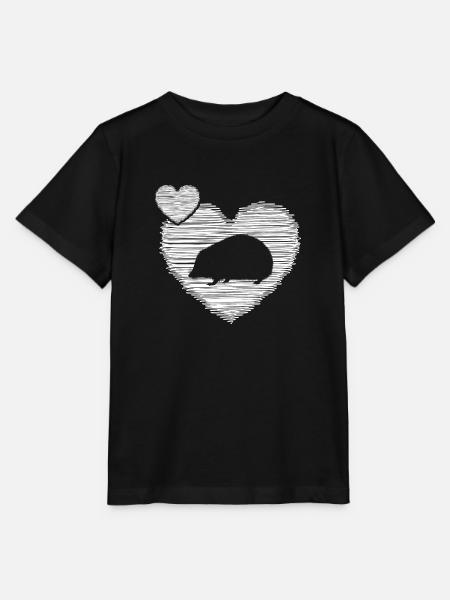Hérisson « cœur pour hérissons » Sauveteur de hérisson - T-shirt bio MINI CREATOR Stanley/Stella Enfant - noir